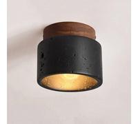 Jadssox Natural Stone Ceiling Light Wood Flush Mount Ceiling Lamp Black Stone Pendant Light Shade Nordic Close to Ceiling Lamps for Restaurant Shop Hallway E27 Small Chandelier