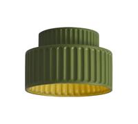 Jadssox Nordic Schoolhouse Ceiling Light Ribbed Resin Semi Flush Mount Ceiling Lamp, Cream Style Hallway Lighting Fixture, E27 Close to Ceiling Lamps for Entrance Corridor(Green)