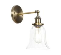 Jadssox Retro Glass Wall Light Industrial Wall Sconce Farmhouse Wall Lamp, Vintage Wall Mount Lighting Fixture Hardwired Sconces for Living Room Loft Restaurant Home Decor(Bronze)