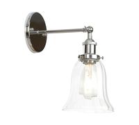 Jadssox Retro Glass Wall Light Industrial Wall Sconce Farmhouse Wall Lamp, Vintage Wall Mount Lighting Fixture Hardwired Sconces for Living Room Loft Restaurant Home Decor(Chrome)