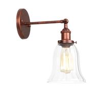 Jadssox Rustic Glass Wall Sconce Industrial Wall Mount Light Hardwired Sconces Wall Lamp, Retro Wall Lights for Farmhouse Bedroom Living Room Loft, E26/E27 Wall Lamps(Red)