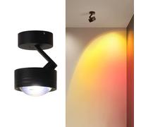 Jadssox Sunset Ceiling Lamp Projector Adjustable Semi Flush Mount Spot Light, Romantic Sunlight Lamp Ceiling Lighting Fixture for Bedroom, Photography, Party, Room Decor(Black)