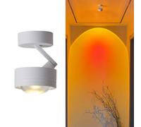 Jadssox Sunset Ceiling Lamp Projector Adjustable Semi Flush Mount Spot Light, Romantic Sunlight Lamp Ceiling Lighting Fixture for Bedroom, Photography, Party, Room Decor(White)