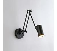 Jadssox Swing Arm Wall Light Bedside Reading Wall Sconce, Industrial Wall Mounted Lamp with Switch, Adjustable Wall Lights E27 Headboard Lamps for Bedroom Living Room Hotel Decor