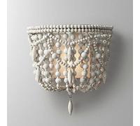 Jadssox Vintage Wood Beaded Wall Light Bohemia Wall Sconce Lamp, Country Style Farmhouse Lighting Fixture, Rustic Wooden Wall Lamps in Distressed for Living Room Bedroom Hallway