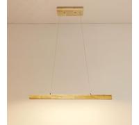 Jadssox Wood Linear Pendant Light LED Chandelier Kitchen Island Lighting, Minimalist Wooden Hanging Ceiling Lamp 3000K Chandeliers for Dining Room Pool Table Office Bar(100cm)