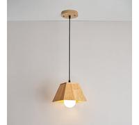 Jadssox Wood Pendant Light Nordic Hanging Ceiling Lamp Geometric Ceiling Suspended Lights, Single Island Lighting Fixture Over Sink Wooden Pendant Lights for Kitchen Dining Table