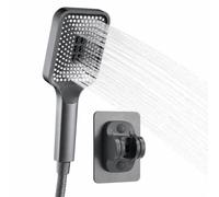 JADUFHU 10cm Square High Pressure Shower Head with Adjustable Bracket