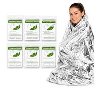 JADUFHU Emergency Blankets, Foil Mylar Blanket 210×130 cm, Survival Foil Thermal Blanket for Outdoors, Hiking, First Aid, Marathons (Pack of 6)