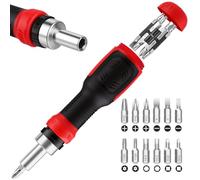 JADUFHU Ratchet Screwdriver, 13-in-1 Magnetic Screwdriver Set, 3-Way High Torque Multi Screwdriver with CR-V Steel Bits, Ergonomic Handle for Furniture Assembly, Home Repair & EDC