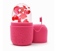 JADUFHU Rose Red Silicone Ice Roller for Face and Eyes, Reusable Facial Ice Massage Tool for Reducing Puffiness, Shrink Pores, Anti-Wrinkle, Firming Skin, Improve Elasticity, Soothing Cooling Relief