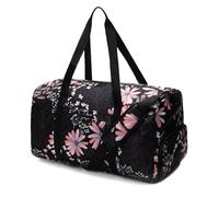 Jadyn 22" Women's Large Duffel/Weekender Bag with Shoe Pocket, Travel Bag, Black Floral, L, Weekender