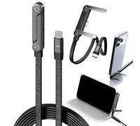 Jadyon 2-In-1 Invisible Holder Charger Cable, Sideways Phone Charger, Multi Charger Cord With Type C, 5ft 240w Fast Charging Stand Data Cable for Smartphones,Tablets,Laptops,and Gaming Devices