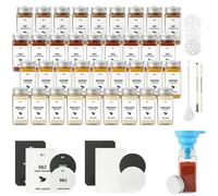 JAECU 36Pcs Glass Spice Jars with Aluminium Lids 120ml Seasoning Bottle | Small Square Spice Containers with Shaker, for Herbs, Salt, Pepper, Msg, White