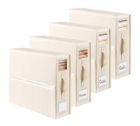 JAECU 4PCS Bed Sheet Organiser Folding Storage, Linen Underbed Storage Box