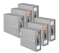 JAECU 6PCS Bedding Storage Foldable Bed Sheet Organiser, Oxford Cloth Underbed Storage Box with Clear Tab Bag for Duvet Covers, Pillowcases, Blankets (Grey)