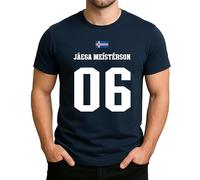 Jáega Meístérson 06 Island Flag Funny Viking Design with Beer and Party Humour Men's T-Shirt, navy blue, XXL