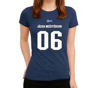 Jáega Meístérson 06 Island Flag Funny Viking Design with Beer and Party Humour Women's T-Shirt, navy blue, 3XL