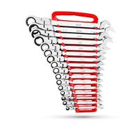 Jaeger 16Pc in SAE Flex Head Ratcheting Combination Wrench Set with Lock in Rack Inch Flexhead Master Set with Flexible Ratchet Speed Wrenches and A Lock in Rack Case