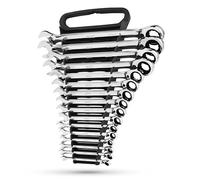 Jaeger 16Pc Mm Metric Reversible Ratcheting Combination Wrench Set with Lock in Rack Reversible Master Set with Ratchet Speed Wrenches and A Lock in Rack Case