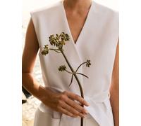 JAEGER Cotton Rich Sleeveless Jacket with Modal Ivory