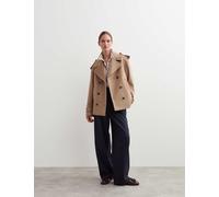 JAEGER Pure Wool Short Pea Coat Camel