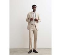 JAEGER Tailored Fit Italian Silk & Linen Suit Jacket Stone