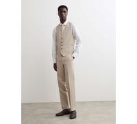 JAEGER Tailored Fit Italian Silk & Linen Waistcoat Stone