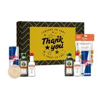 Jägermeister Thank You Gift Set - Mini Spirits & Energy Drinks with Snacks | Miniature Alcohol Bottles | Gift Set, Gifts for Him, Her,