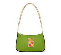 Jaen Province Flag Floral Shoulder Bag for Women Hobo Evening Purse Chain Strap Zipper Medium Cute Purse