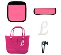 Jaende 3PCS Bogg bag lettering accessories keychain accessories Bogg bag gloves shoulder pads backpack protective cover suitable for personalized DIY Bogg bag white English letters（L）