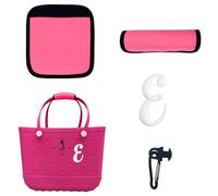 Jaende 3PCS Bogg bag lettering accessories keychain accessories Bogg bag gloves shoulder pads backpack protective cover suitable for personalized DIY Bogg bag white English letters（E）