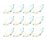 Jaenmsa LED Downlights Ceiling, 10W 800lm Dimmable Spotlights, IP44 Bathroom Downlights, Slim Recessed Spot Lights, Warm White 3000K, Neutral White 4000K, Cool White 6500K, Cutout 95-105mm, 12 Pack