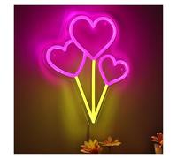 Jaeooai Flying Heart Balloon for neon Sign for USB Powered Dimmable Wall for Light Wall neon Decor