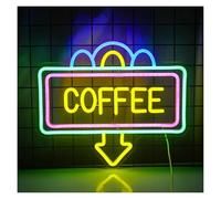 Jaeooai for neon Light Coffee Cup Luminous LED Sign Party Wedding Shop Birthday Reunion Room Mural Personality Art Wall Decoration Wall neon Decor(A)