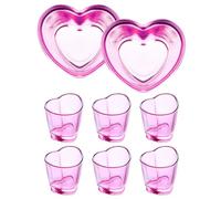 Jaepsing Heart Shaped Shot Glasses, 6 Pack, 1.5 oz, Glass, Pink, Dishwasher Safe, Modern Style, Ideal for Parties and Special Occasions