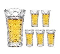 Jaepsing Shot Glasses, 2oz Shot Glasses Sets of 6/Heavy Base Shot Glass Set/Cute Shot Glasses/Fancy Shot Glasses/Bulk Shot Glasses/Tequila Shot/Cordial Glasses, Small, Clear