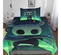 Jaerb Hollow Knight Bedding Set Soft Microfiber With Pillow Cases 2 Pieces For Boys Youth Teens Video Games Quilt Cover 3D Printed Duvet Cover Set Girls Boys Bedroom Decor Single（135x200cm）