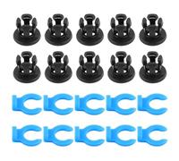 Jaeskeclip Bowden Tube Coupler, 10 Sets Quick Connect Bowden Collet Clip, for Professional 3D Printer Clamp Outer Diameter 4mm(Black+Blue)