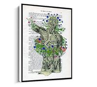 Jaesxxco Anatomy Print Of Body Full With Flowers,Vintage Botanic Illustration, Book Art,Body Painting Canvas Wall Art For Living Room Bedroom Office Home Decoration Artwork 121X6Inch Unframed