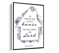 Jaesxxco As For Me And My House Poster,Joshua 24 15 Bible Verse Print,Scripture Unframed Art Decor Canvas Wall Art For Living Room Bedroom Office Home Decoration Artwork 121X6Inch Unframed