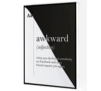 Jaesxxco Awkward Definition Canvas Wall Art,Awkward Dictionary Poster,Funny Dorm Print Modern Artwork Painting For Living Room Office Home Decoration Unframed 8x10inch