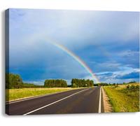 Jaesxxco Bathroom Wall Art Decor for Bedroom Living Room Small Canvas Wall Art UnFramed Road to the rainbow Prints Artwork Painting Pictures Kitchen Office 12x16inch