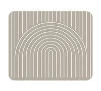 Jaesxxco Beige Boho Mouse Pad For Desk, Abstract Neutral Rainbow Mousepad For Gaming Work Computer Laotop Office Dorm With Non-Slip Rubber Base, 7.9X9.4 Inch