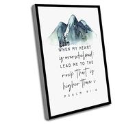 Jaesxxco Best Room Deco,Psalm 61 2 When My Heart Is Overwhelmed Lead Me To The Rock That Is Higher Bible Verse Print Wall Art Scripture Printable Boy Nursery Decor,12x16 Inch UnFramed Wall Art