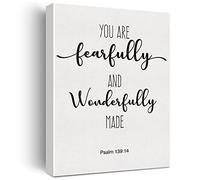 Jaesxxco Bible Verse Art Wall Decor Psalm 139:14 You are Fearfully and Wonderfully Made Scripture Canvas Painting Prints for Home Bedroom Nursery Decor Artwork Christian Gifts Unframed 8x10inch