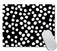 Jaesxxco Black And White Polka Dot Mouse Pad, Polka Dot Print, Dot Pattern, Present For Her, Cute Mouse Pad, Cute Desk Accessories, Office Decor, Desk Decor, Mouse Pads 7.9X9.4 Inch