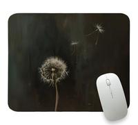 Jaesxxco Black Dandelion Mouse Pad, Dark White Dandelion Desk Mat Rectangle For Office, Flowers Flroal Office Decor Plant Gifts For Women Girls 7.9X9.4 Inch