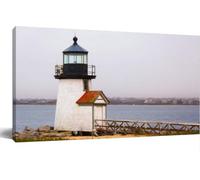 Jaesxxco Brant Point Lighthouse At The Entrance To Nantucket Harbor The North Print Paintings Unframed Bedroom Wall Decor Artwork Modern Gallery Living Room Kitchen Wall Decorations 12x16Inch