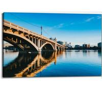 Jaesxxco Bridge Reflections Canvas Wall Art Decor Paintings Pictures for Bedroom Wall Decor Above Bed Living Room Wall Decoration Bathroom Office Artwork 12x16inch